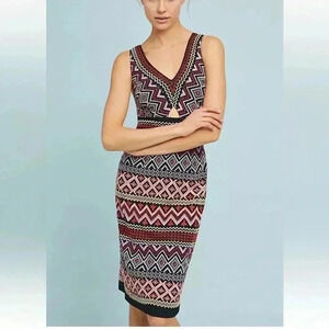 [US0]  Anthropologie Akemi + Kin Boho Geo-Embroidered Column Dress